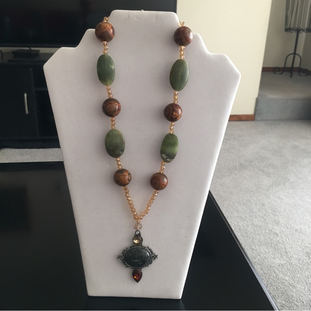 Stone & Glass Beaded Necklace